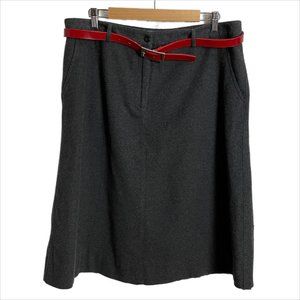 L.L. Bean gray flannel classic fit straight skirt - size 16 reg